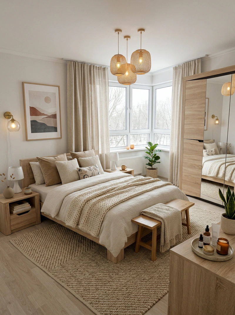 Дизайн интерьера в стиле Хюгге — Спальня от нейросети RoomGPT