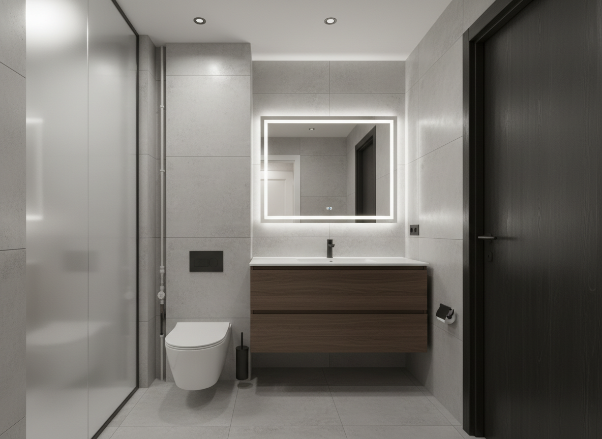 Дизайн ванной в стиле Минимализм — фото интерьера от нейросети RoomGPT