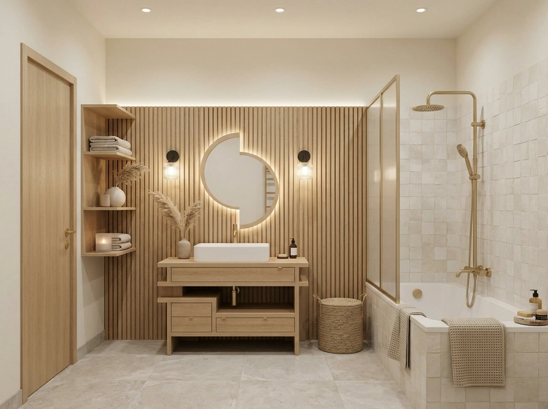 Дизайн интерьера в стиле Хюгге — Ванная от нейросети RoomGPT