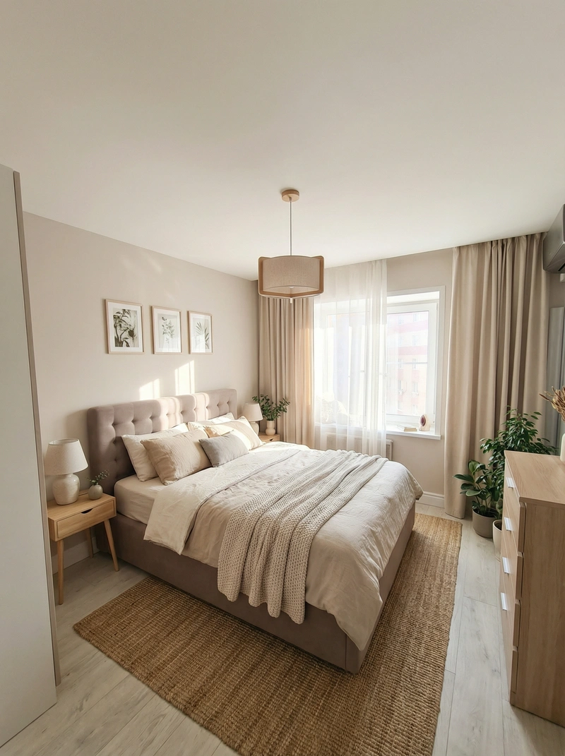 Дизайн интерьера в стиле Сканди — Спальня от нейросети RoomGPT