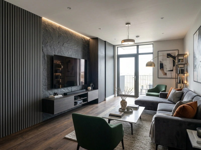 Дизайн гостиной в стиле Контемпорари — фото интерьера от нейросети RoomGPT