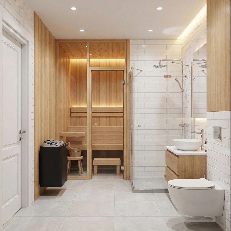 Дизайн интерьера в стиле Сканди — Ванная от нейросети RoomGPT