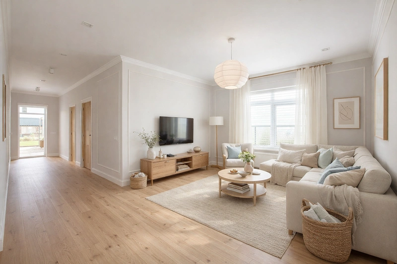 Дизайн интерьера в стиле Хюгге — Гостиная от нейросети RoomGPT