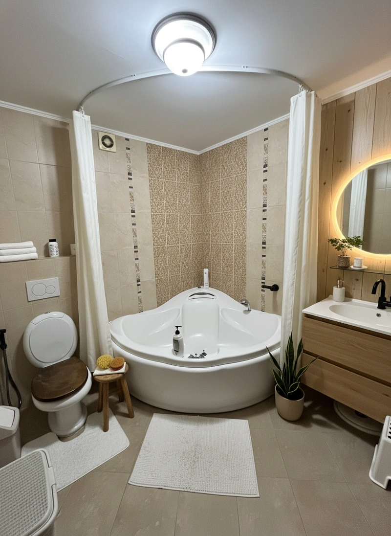 Дизайн интерьера в стиле Сканди — Ванная от нейросети RoomGPT