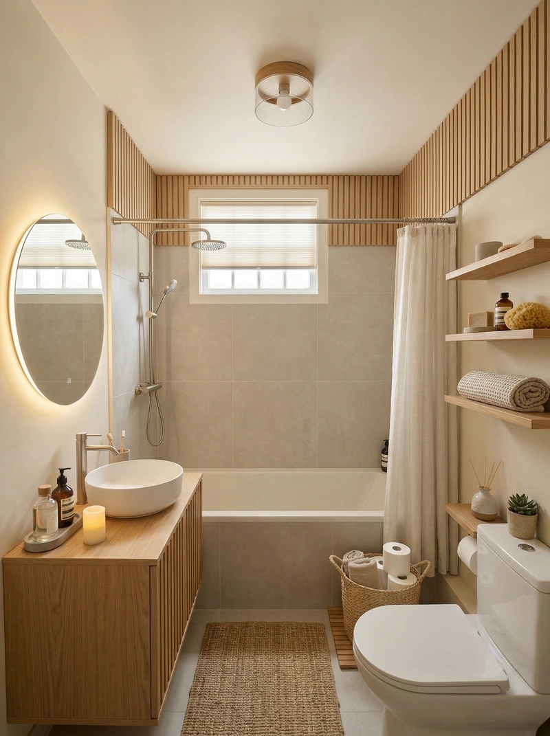 Дизайн интерьера в стиле Хюгге — Ванная от нейросети RoomGPT