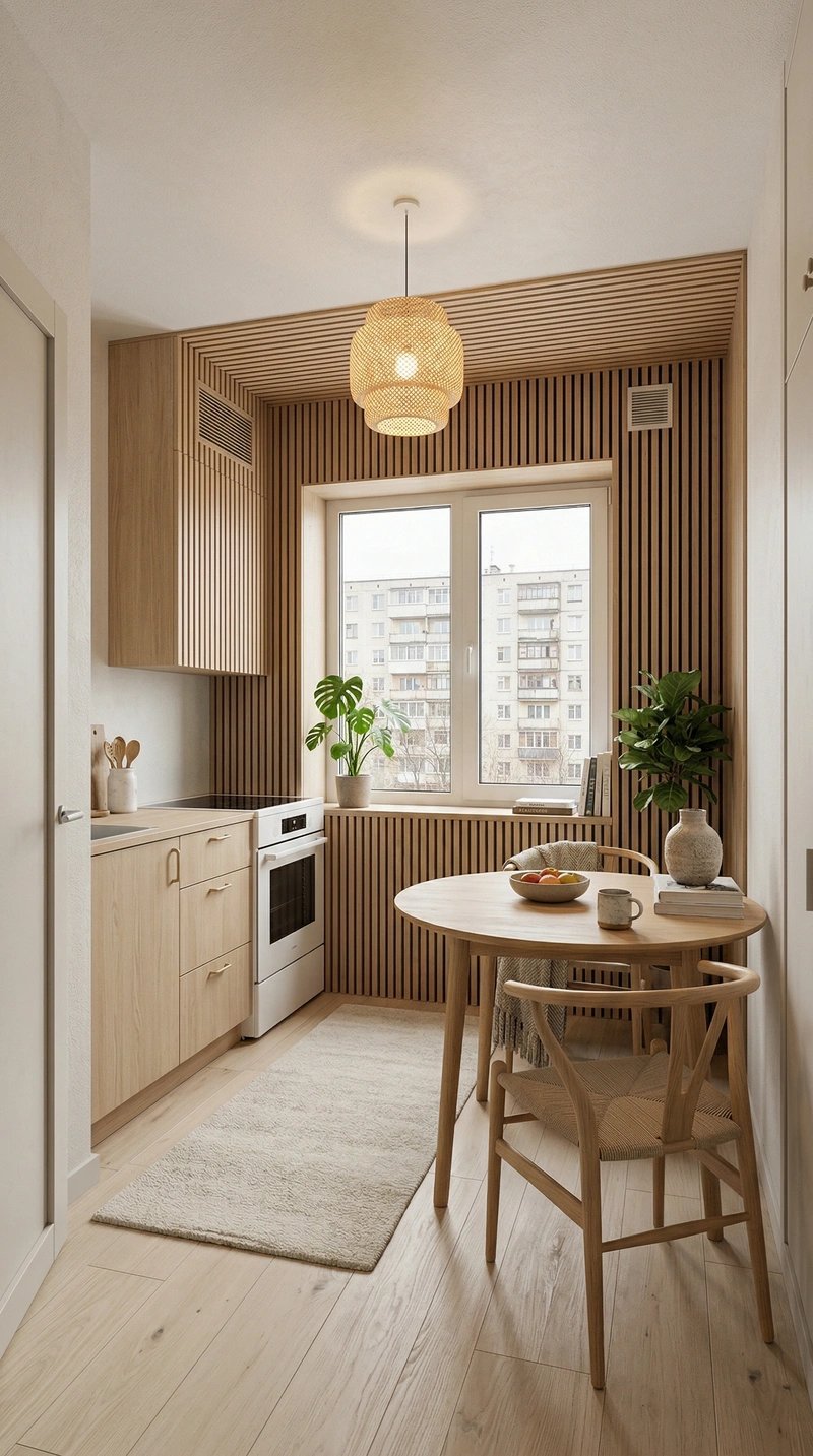 Дизайн кухни в стиле Хюгге — фото интерьера от нейросети RoomGPT