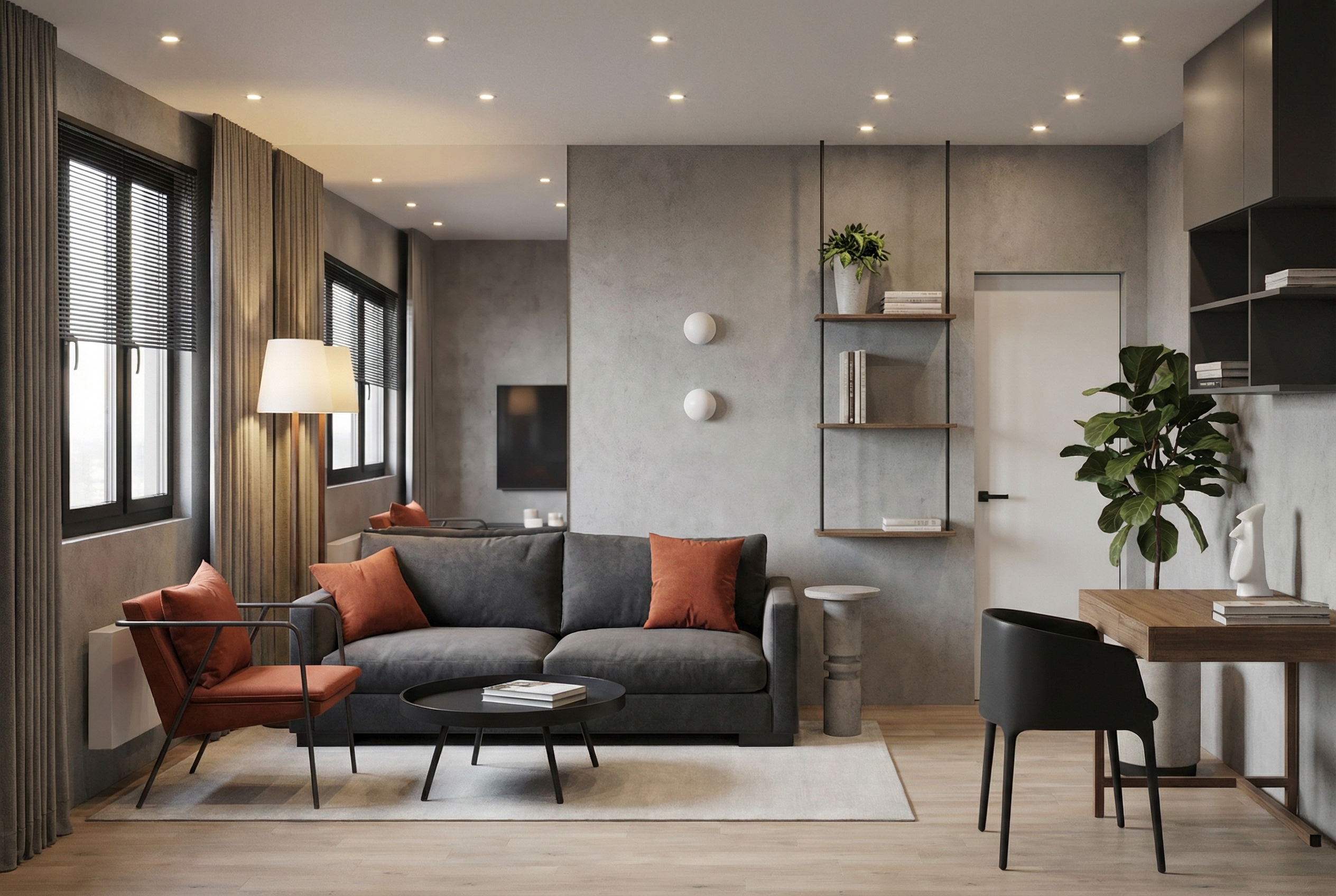 Дизайн гостиной в стиле Минимализм — фото интерьера от нейросети RoomGPT