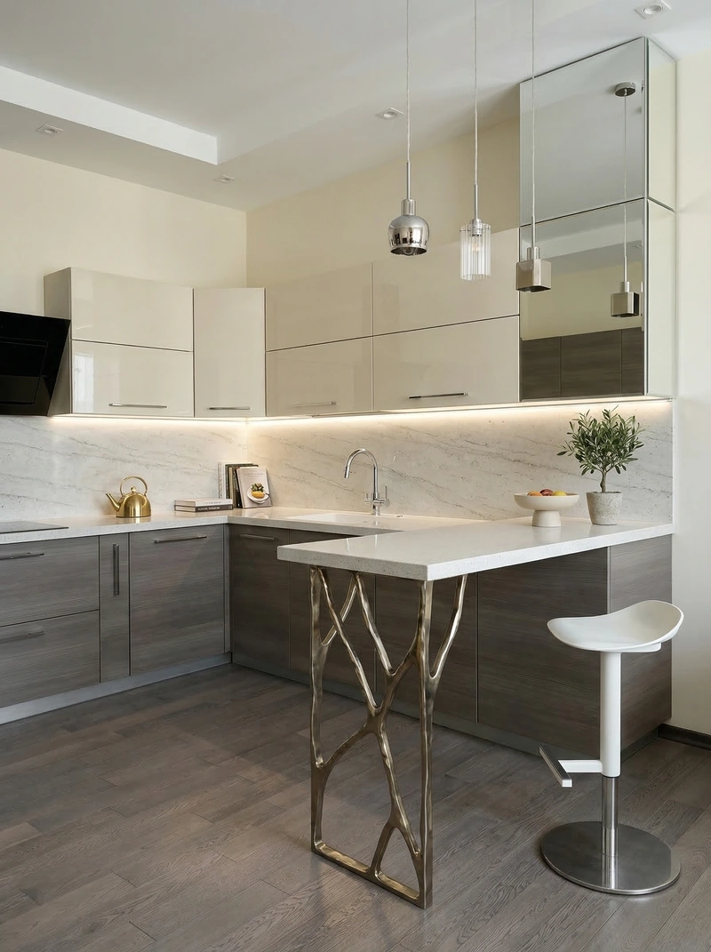 Дизайн кухни в стиле Классика — фото интерьера от нейросети RoomGPT