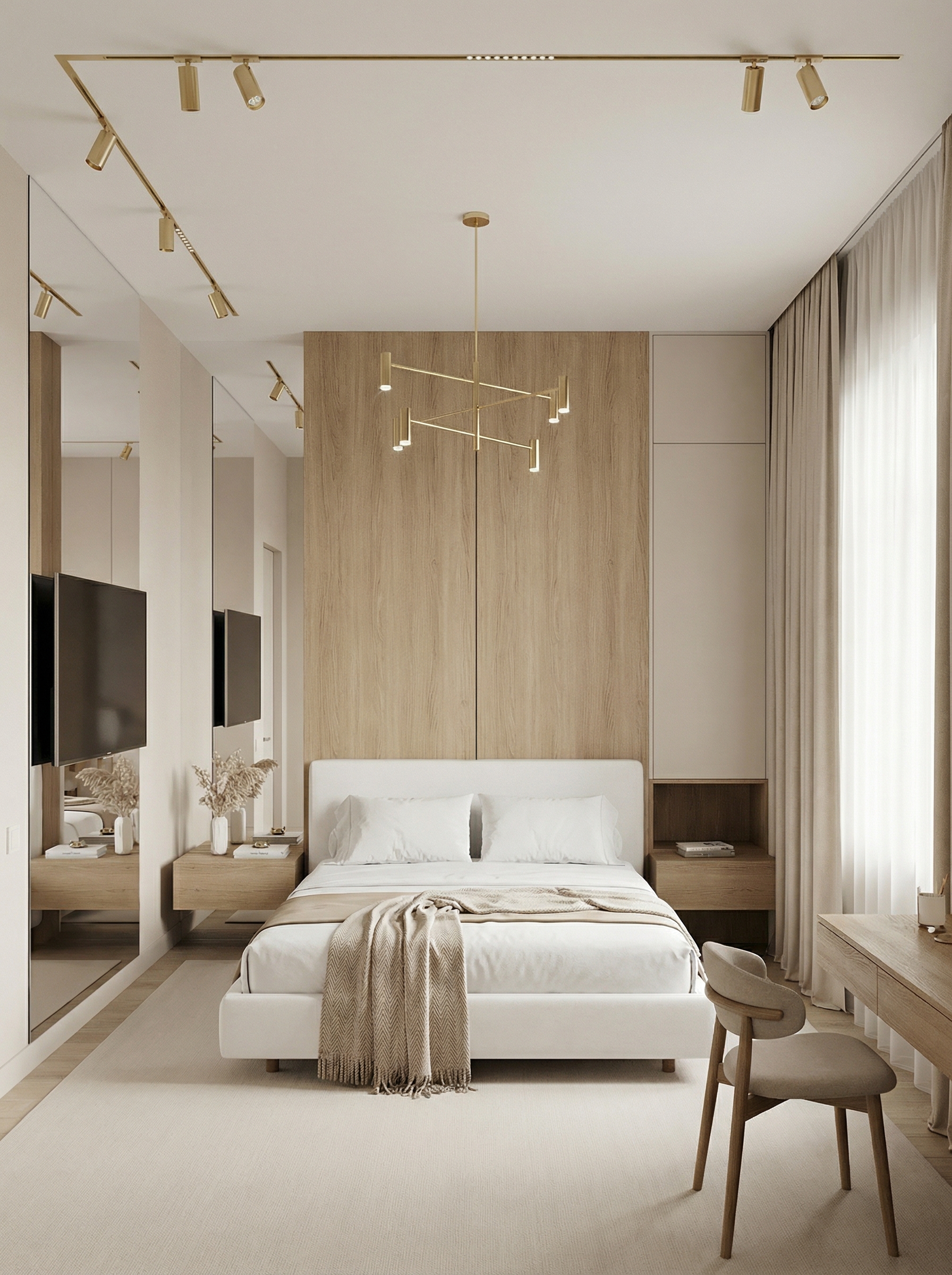 Дизайн спальни в стиле Минимализм — фото интерьера от нейросети RoomGPT