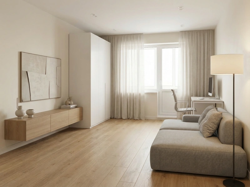 Дизайн интерьера в стиле Минимализм — Гостиная от нейросети RoomGPT