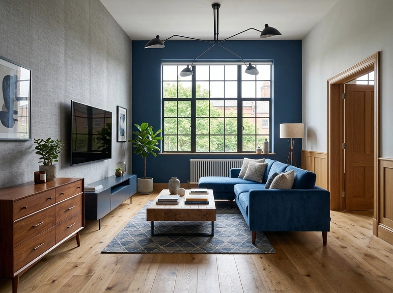 Дизайн интерьера в стиле Лофт — Гостиная от нейросети RoomGPT