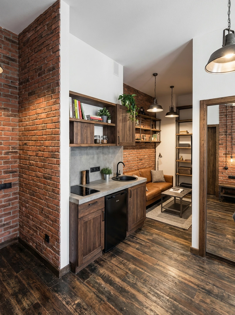 Дизайн спальни в стиле Лофт — фото интерьера от нейросети RoomGPT