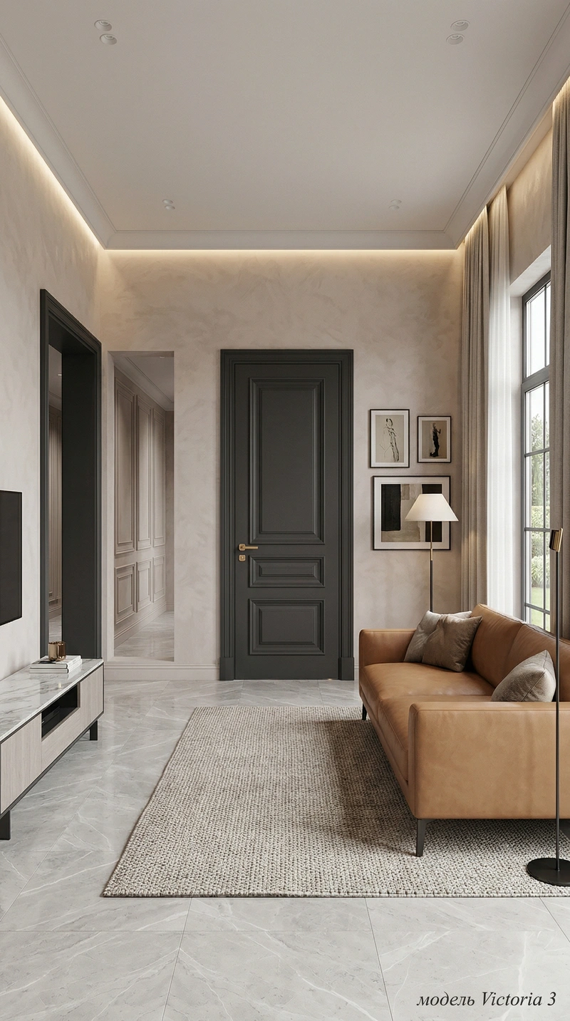 Дизайн гостиной в стиле Контемпорари — фото интерьера от нейросети RoomGPT