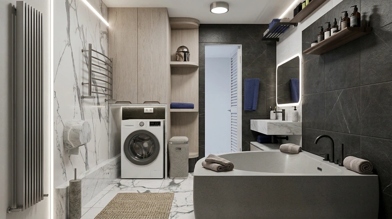 Дизайн интерьера в стиле Минимализм — Ванная от нейросети RoomGPT