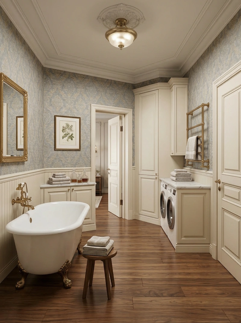 Дизайн ванной в стиле Классика — фото интерьера от нейросети RoomGPT