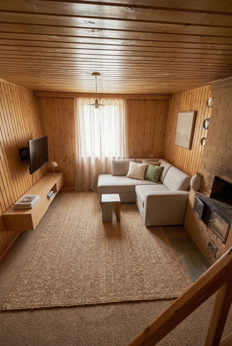 Дизайн интерьера в стиле Минимализм — Гостиная от нейросети RoomGPT