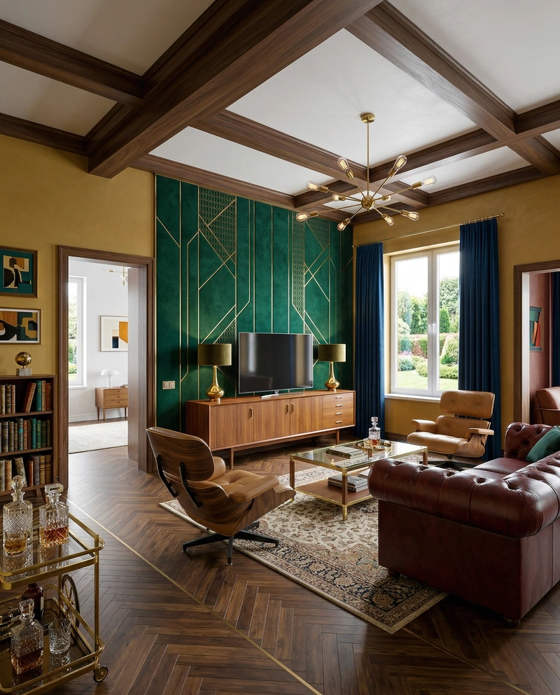 Дизайн гостиной в стиле Британский — фото интерьера от нейросети RoomGPT