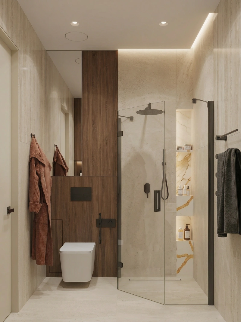 Дизайн ванной в стиле Минимализм — фото интерьера от нейросети RoomGPT