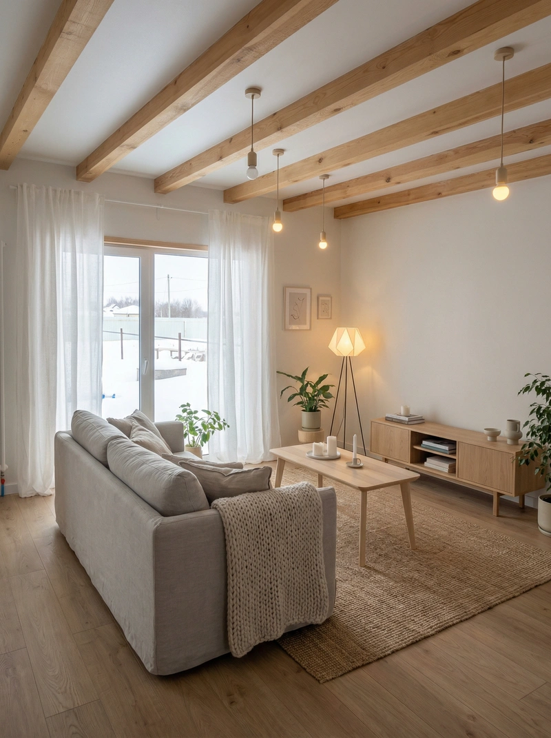 Дизайн интерьера в стиле Хюгге — Гостиная от нейросети RoomGPT