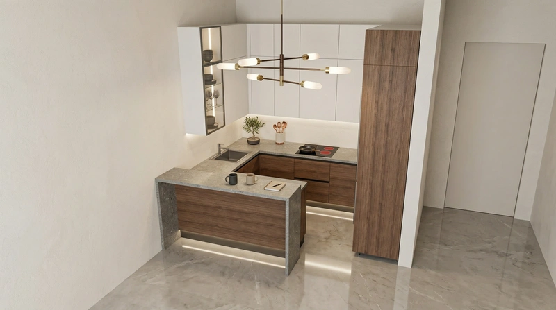 Дизайн кухни в стиле Минимализм — фото интерьера от нейросети RoomGPT