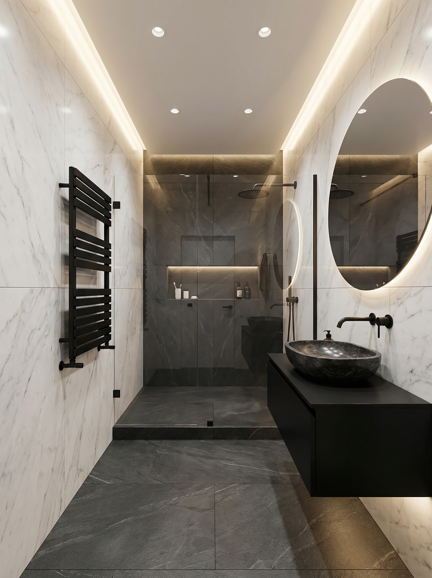 Дизайн ванной в стиле Минимализм — фото интерьера от нейросети RoomGPT