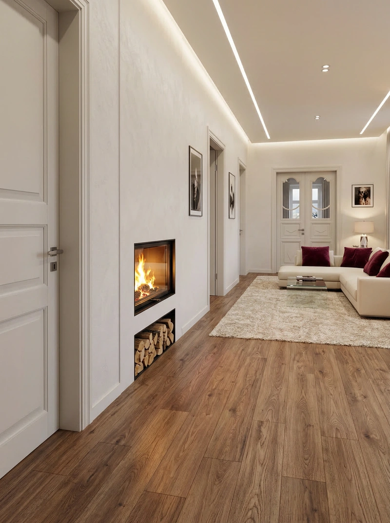 Дизайн интерьера в стиле Контемпорари — Гостиная от нейросети RoomGPT