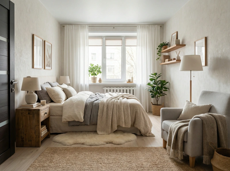 Дизайн интерьера в стиле Хюгге — Гостиная от нейросети RoomGPT