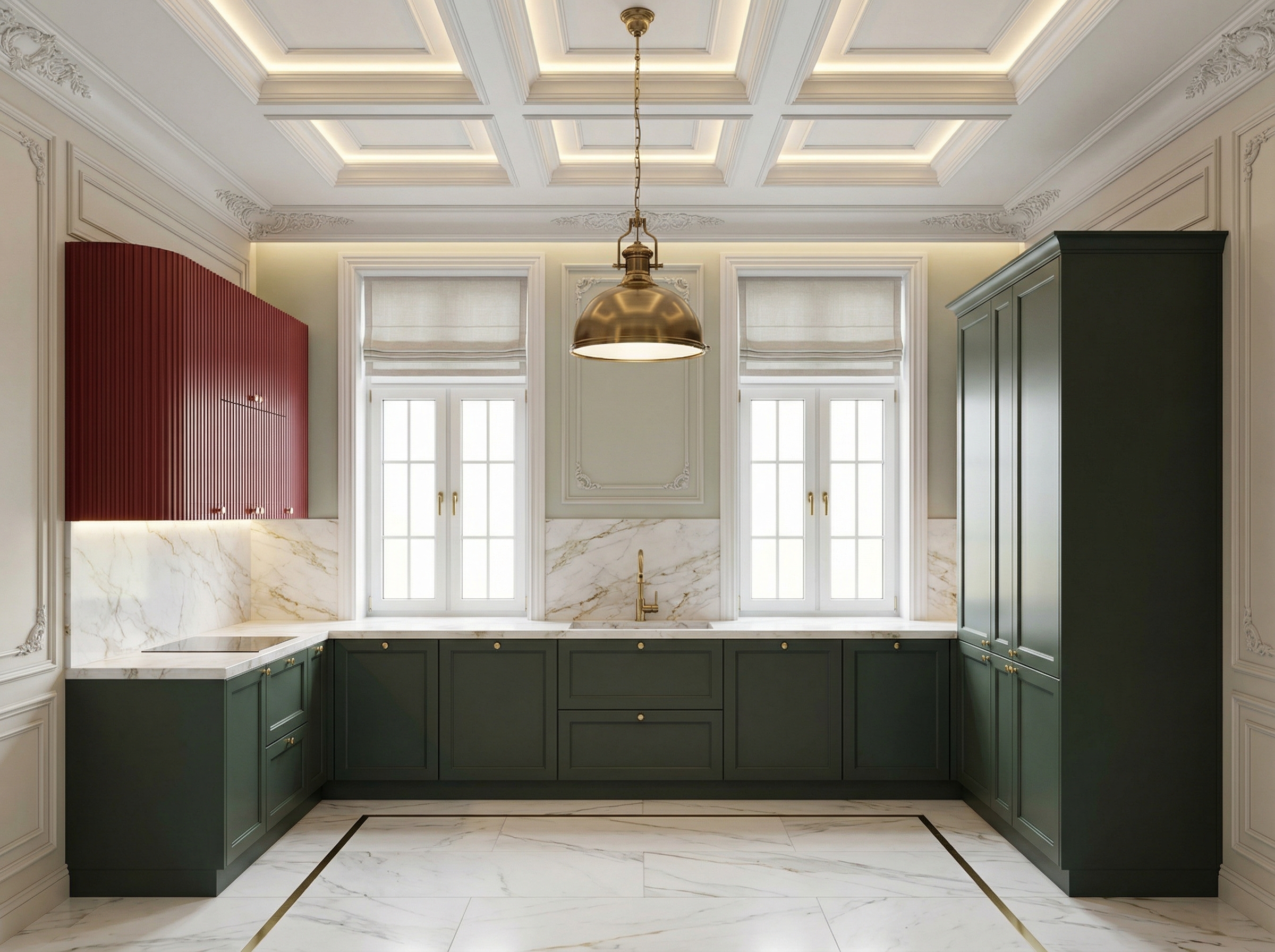 Дизайн кухни в стиле Классика — фото интерьера от нейросети RoomGPT