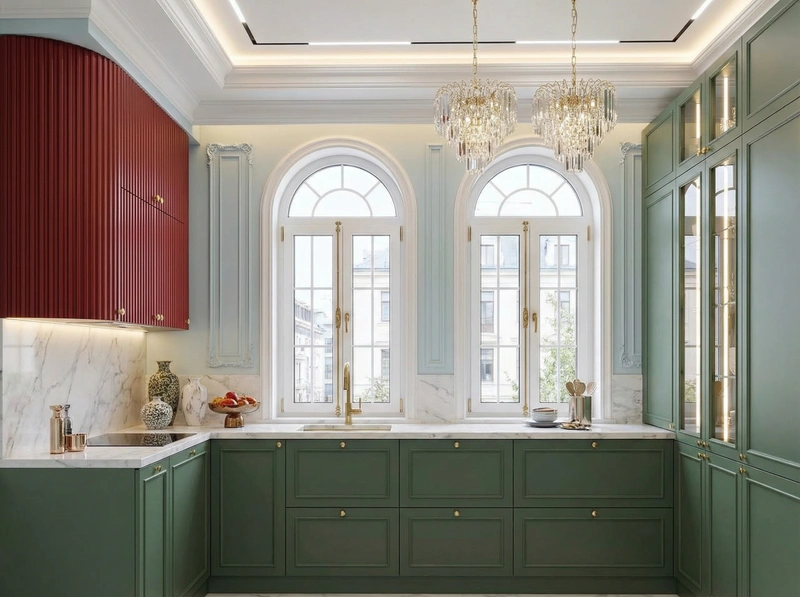 Дизайн интерьера в стиле Неоклассика — Кухня от нейросети RoomGPT