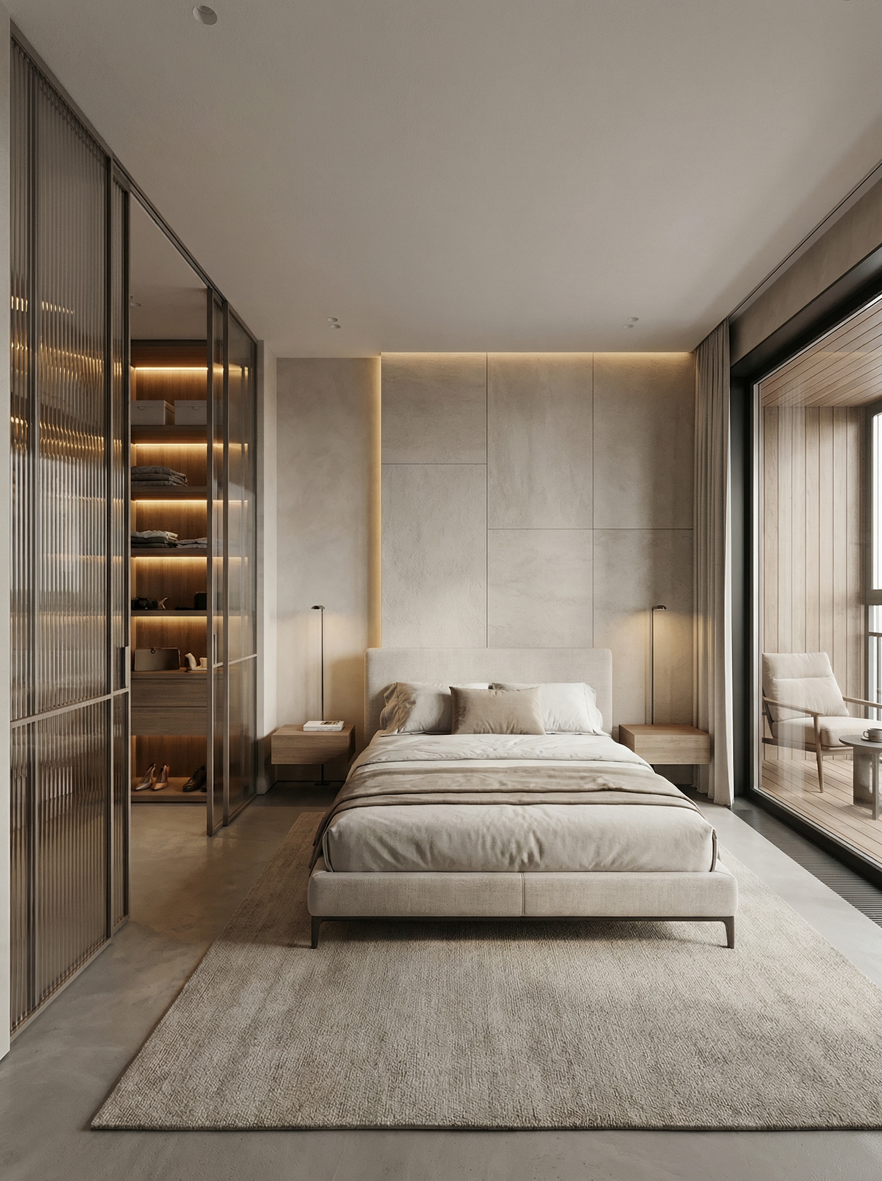 Дизайн спальни в стиле Минимализм — фото интерьера от нейросети RoomGPT