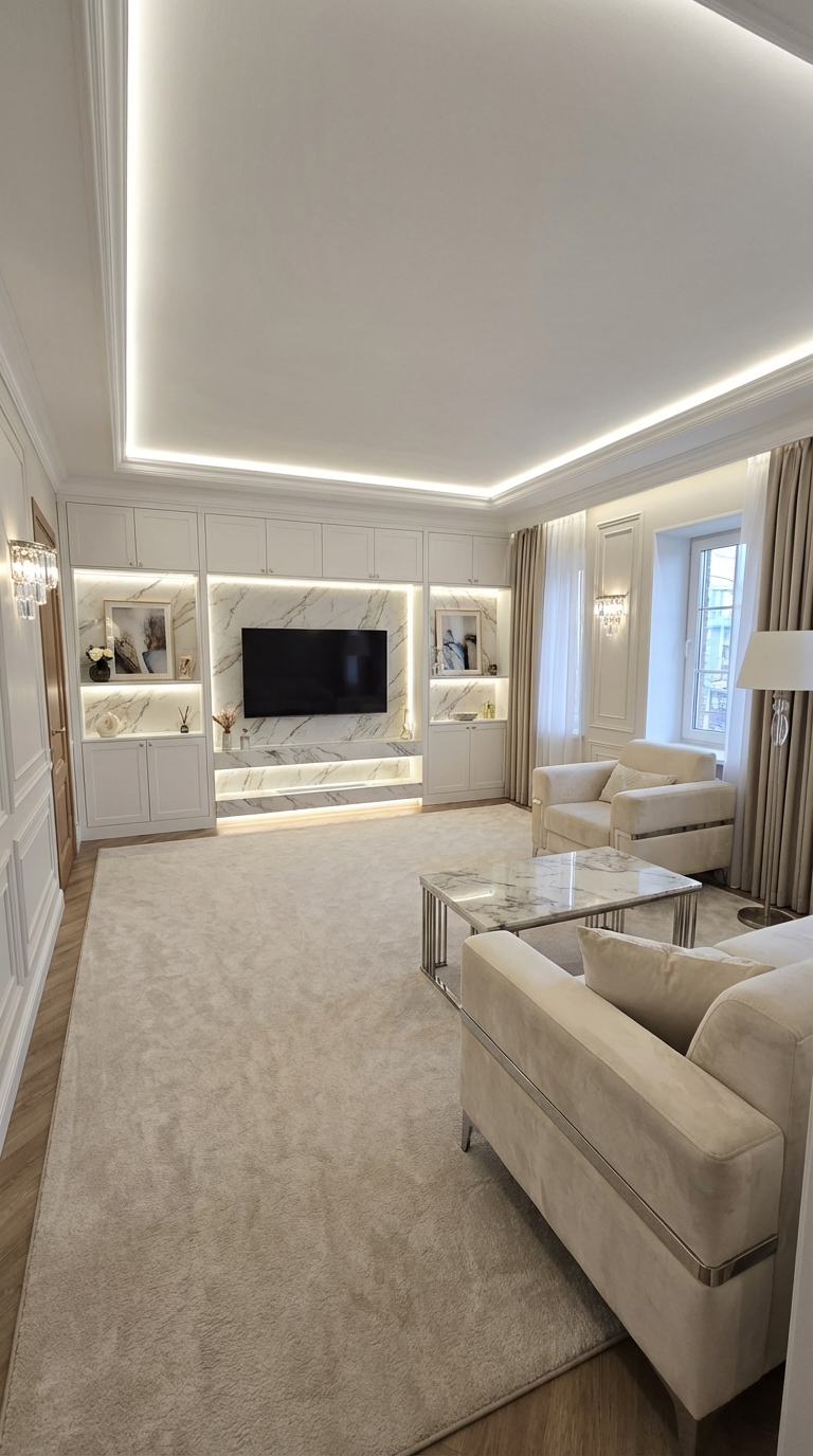 Дизайн гостиной в стиле Классика — фото интерьера от нейросети RoomGPT