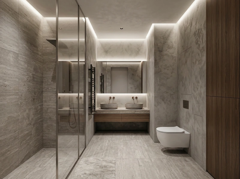 Дизайн интерьера в стиле Минимализм — Ванная от нейросети RoomGPT