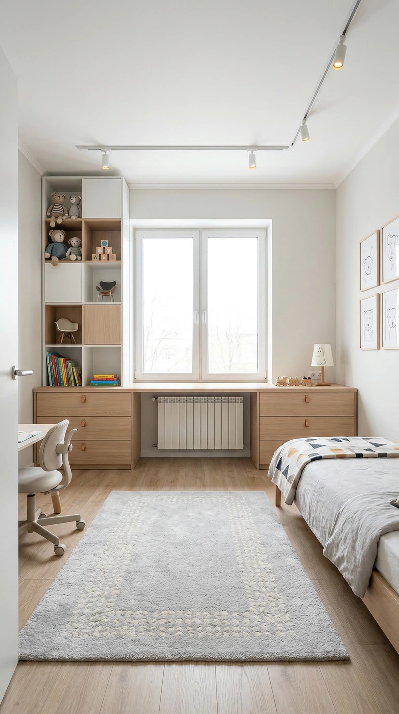Дизайн детской в стиле Сканди — фото интерьера от нейросети RoomGPT