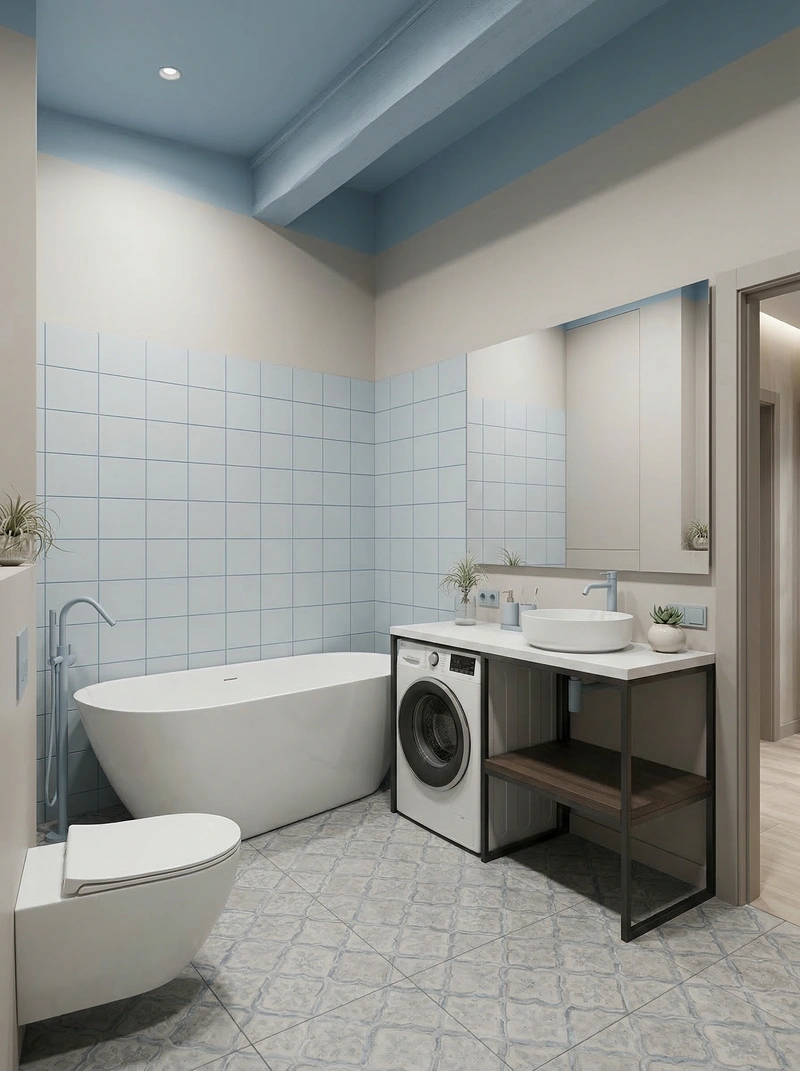 Дизайн интерьера в стиле Контемпорари — Ванная от нейросети RoomGPT