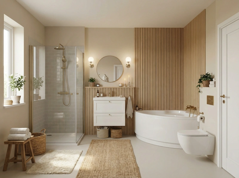 Дизайн интерьера в стиле Хюгге — Ванная от нейросети RoomGPT