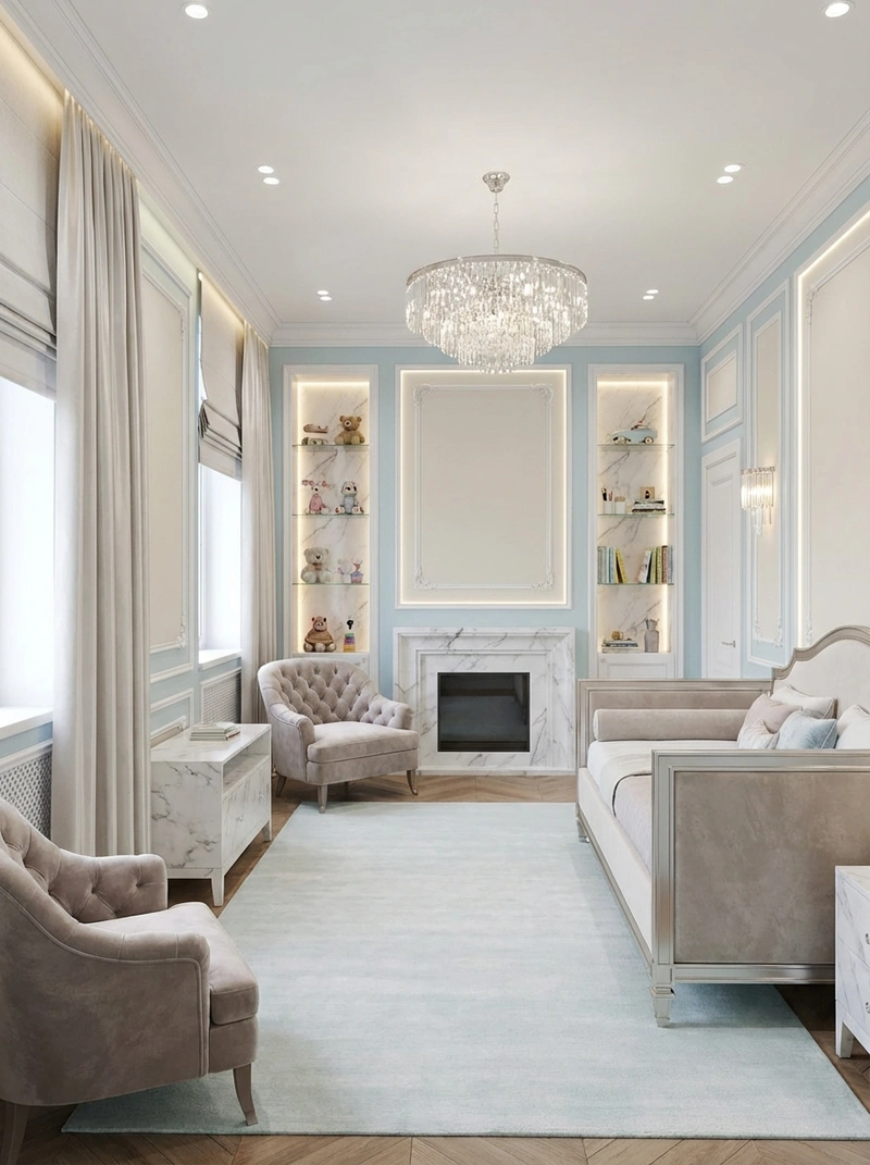 Дизайн детской в стиле Классика — фото интерьера от нейросети RoomGPT