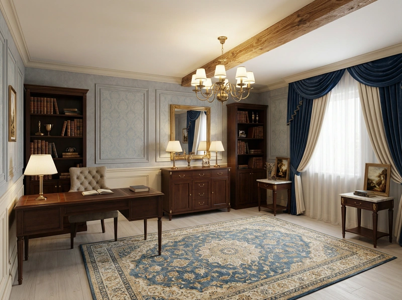 Дизайн гостиной в стиле Классика — фото интерьера от нейросети RoomGPT