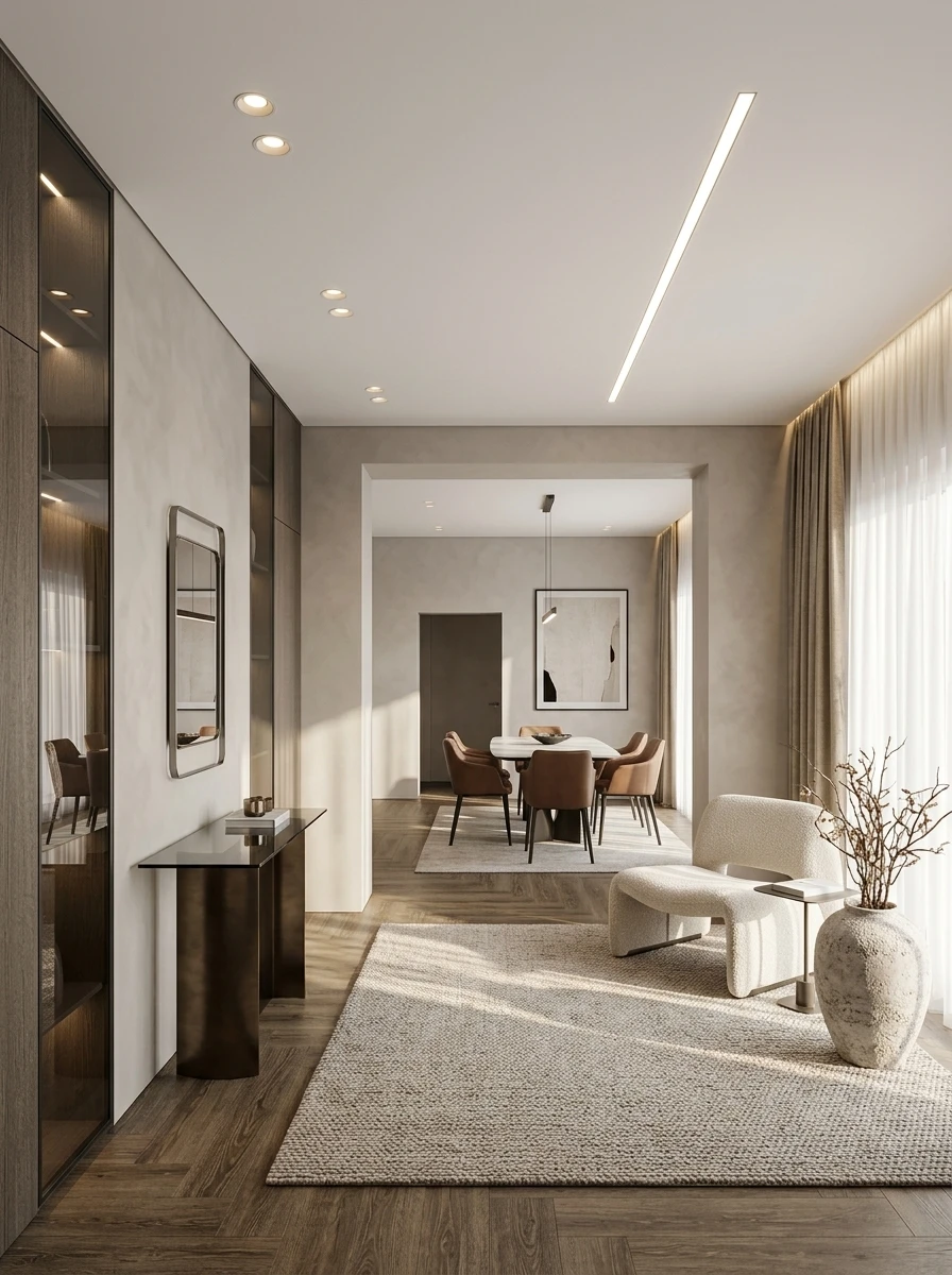 Дизайн прихожей в стиле Контемпорари — фото интерьера от нейросети RoomGPT