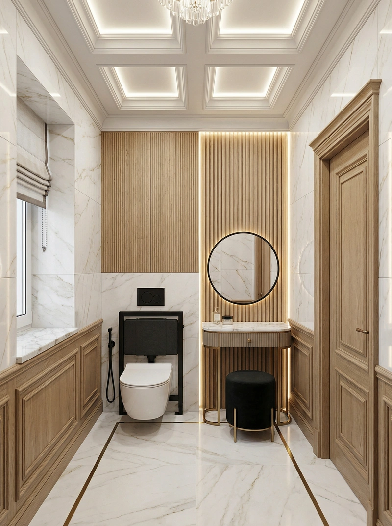 Дизайн интерьера в стиле Неоклассика — Ванная от нейросети RoomGPT