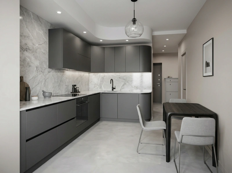 Дизайн кухни в стиле Минимализм — фото интерьера от нейросети RoomGPT