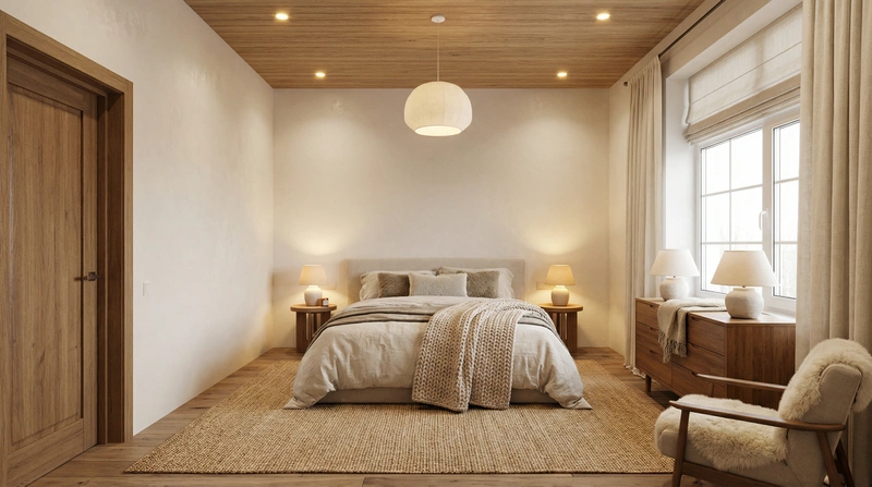 Дизайн интерьера в стиле Хюгге — Спальня от нейросети RoomGPT