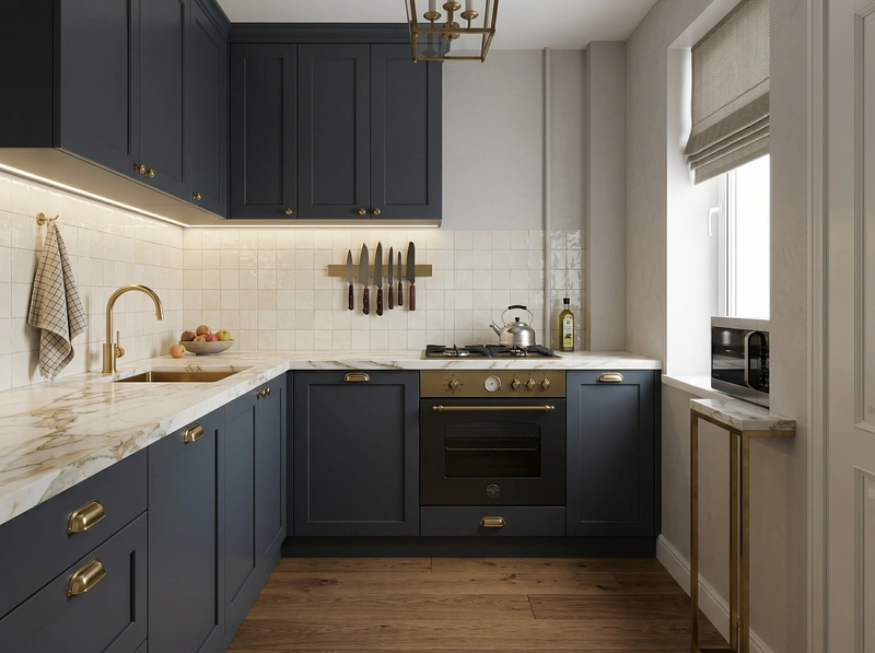 Дизайн интерьера в стиле Классика — Кухня от нейросети RoomGPT
