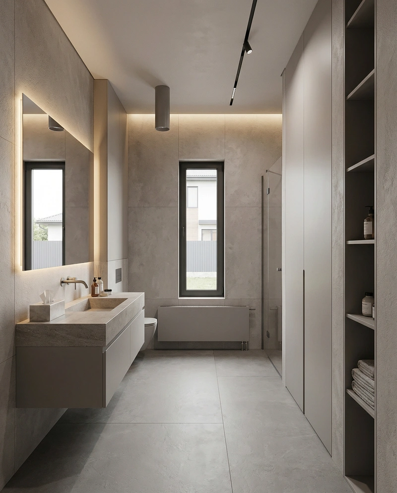 Дизайн ванной в стиле Минимализм — фото интерьера от нейросети RoomGPT