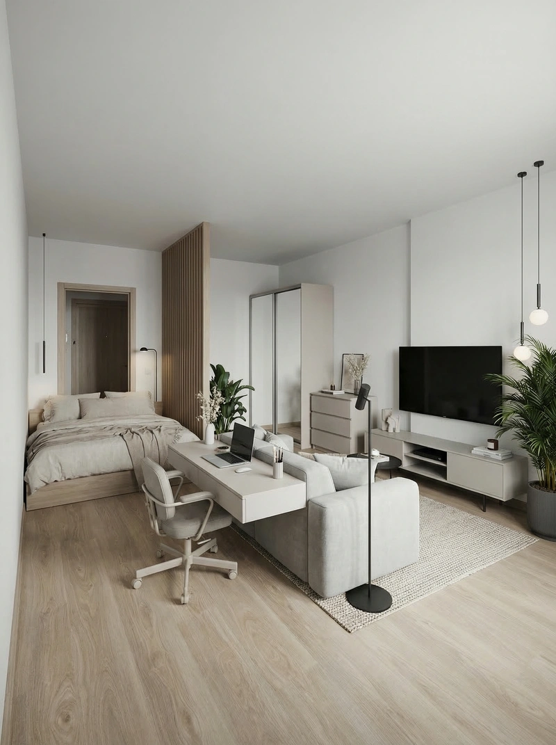 Дизайн интерьера в стиле Минимализм — Гостиная от нейросети RoomGPT