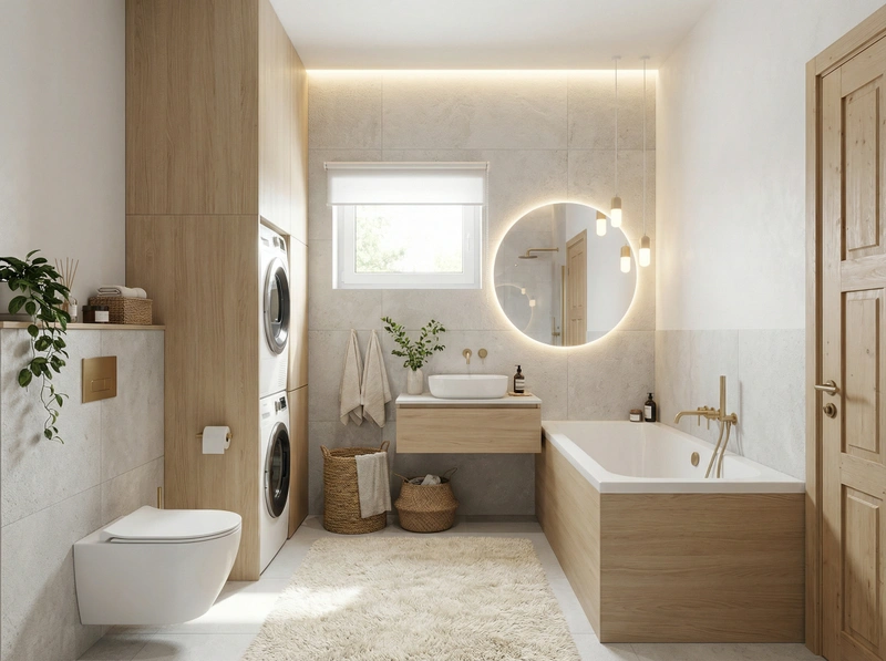 Дизайн интерьера в стиле Сканди — Ванная от нейросети RoomGPT