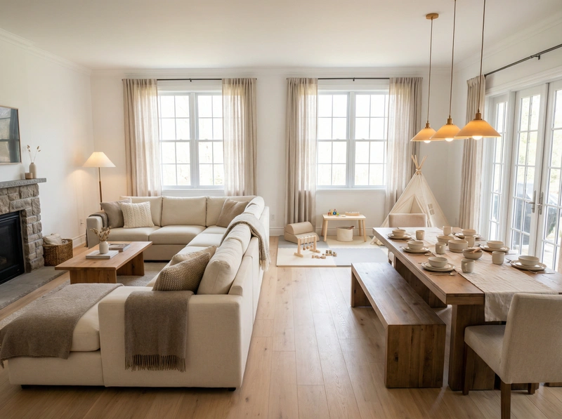 Дизайн интерьера в стиле Хюгге — Гостиная от нейросети RoomGPT