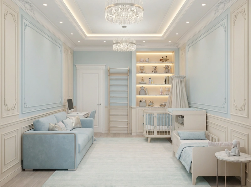 Дизайн детской в стиле Классика — фото интерьера от нейросети RoomGPT