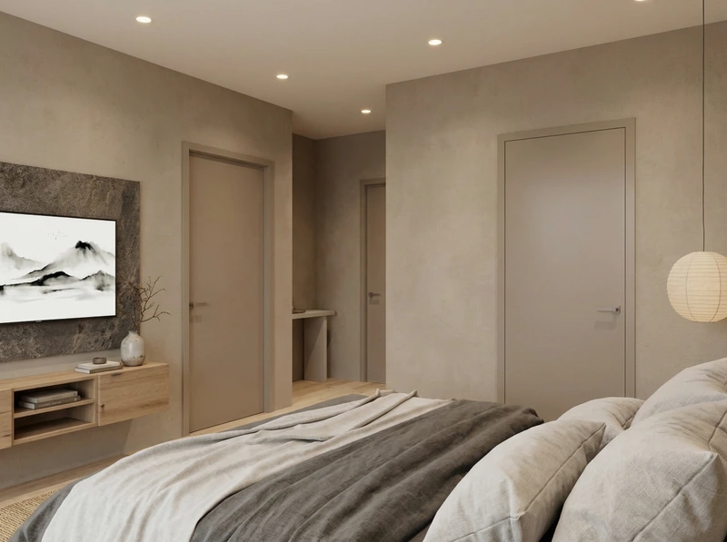 Дизайн спальни в стиле Japandi — фото интерьера от нейросети RoomGPT