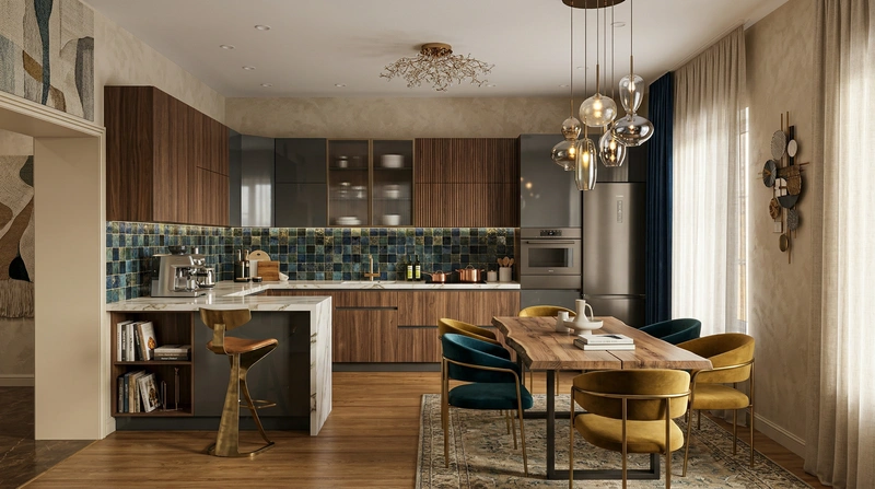 Дизайн интерьера в стиле Эклектика — Ванная от нейросети RoomGPT