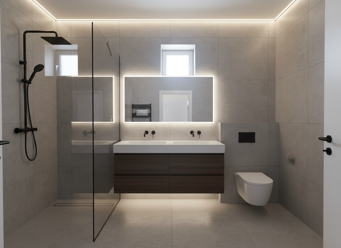 Дизайн ванной в стиле Минимализм — фото интерьера от нейросети RoomGPT